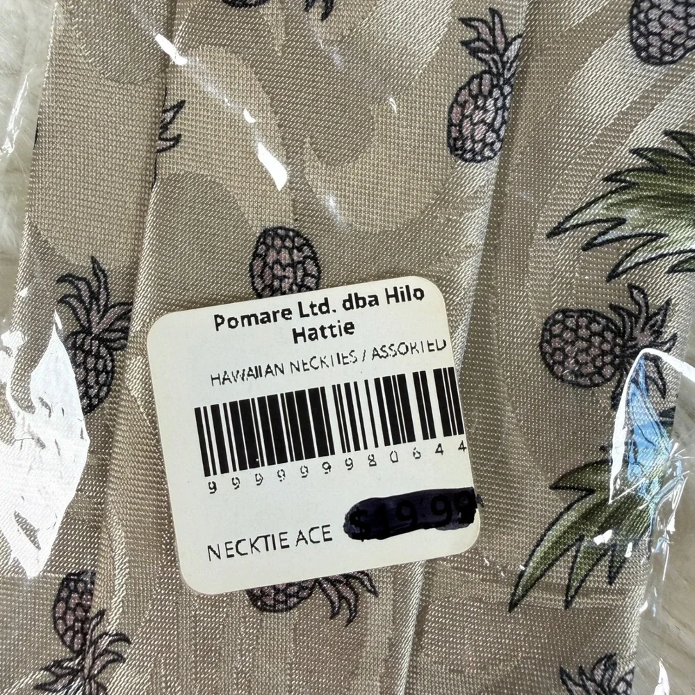 Hilo Hattie Tropical‎ Hawaii Mens Palm Tree Pineapple Hibiscus Necktie Handmade